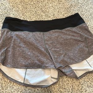 Black banded grey lululemon shorts